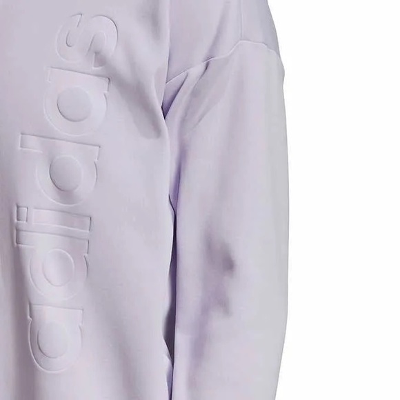 ADIDAS WOMENS GEAR UP AEROREADY PULLOVER HOODIE SWEATSHIRT LILAC PURPLE LOGO LG - Picture 12 of 13